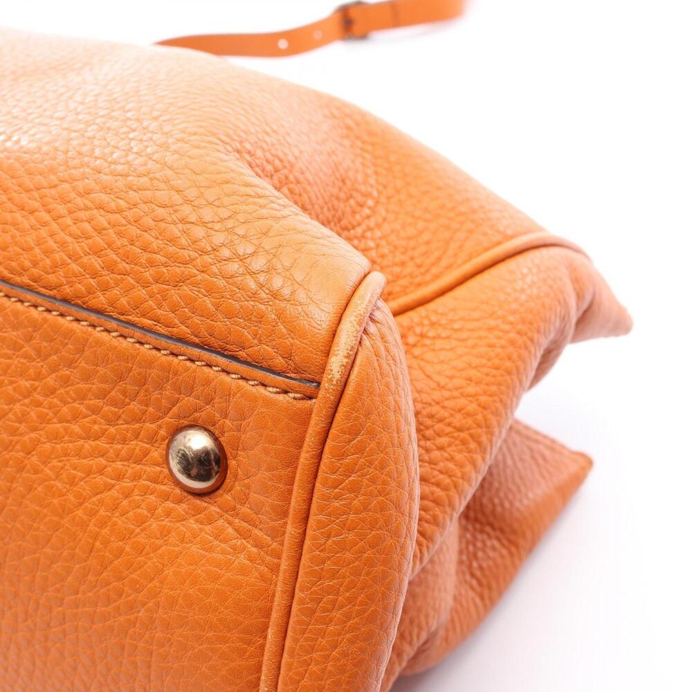 GUCCI Orange Leather Bamboo Tote Bag - Picture 5 of 8